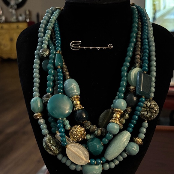 Chico's Jewelry - Chico's Elegant Multi-Strand Teal Necklace